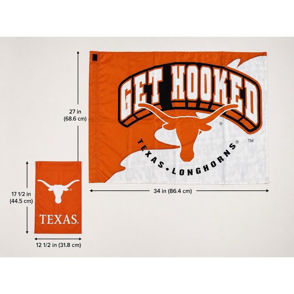 Texas Longhorns Flag Lot Large 3x4 Banner + Small Garden Flag NCAA UT Orange